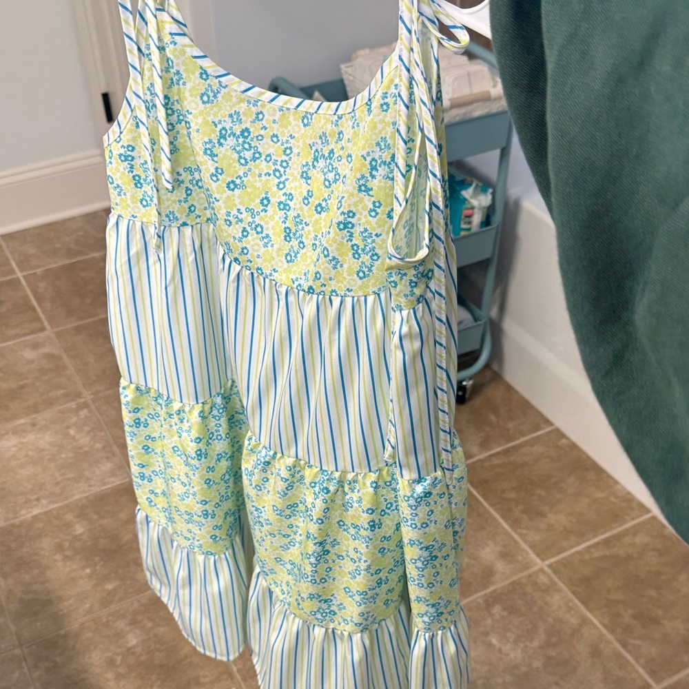 Floral and Striped Sundress